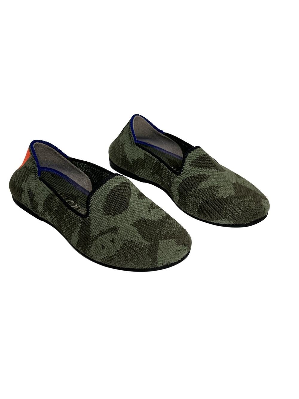 Rothy's The Loafer Toddler Show Size 10 Olive Camo Slip On Flats Recycled